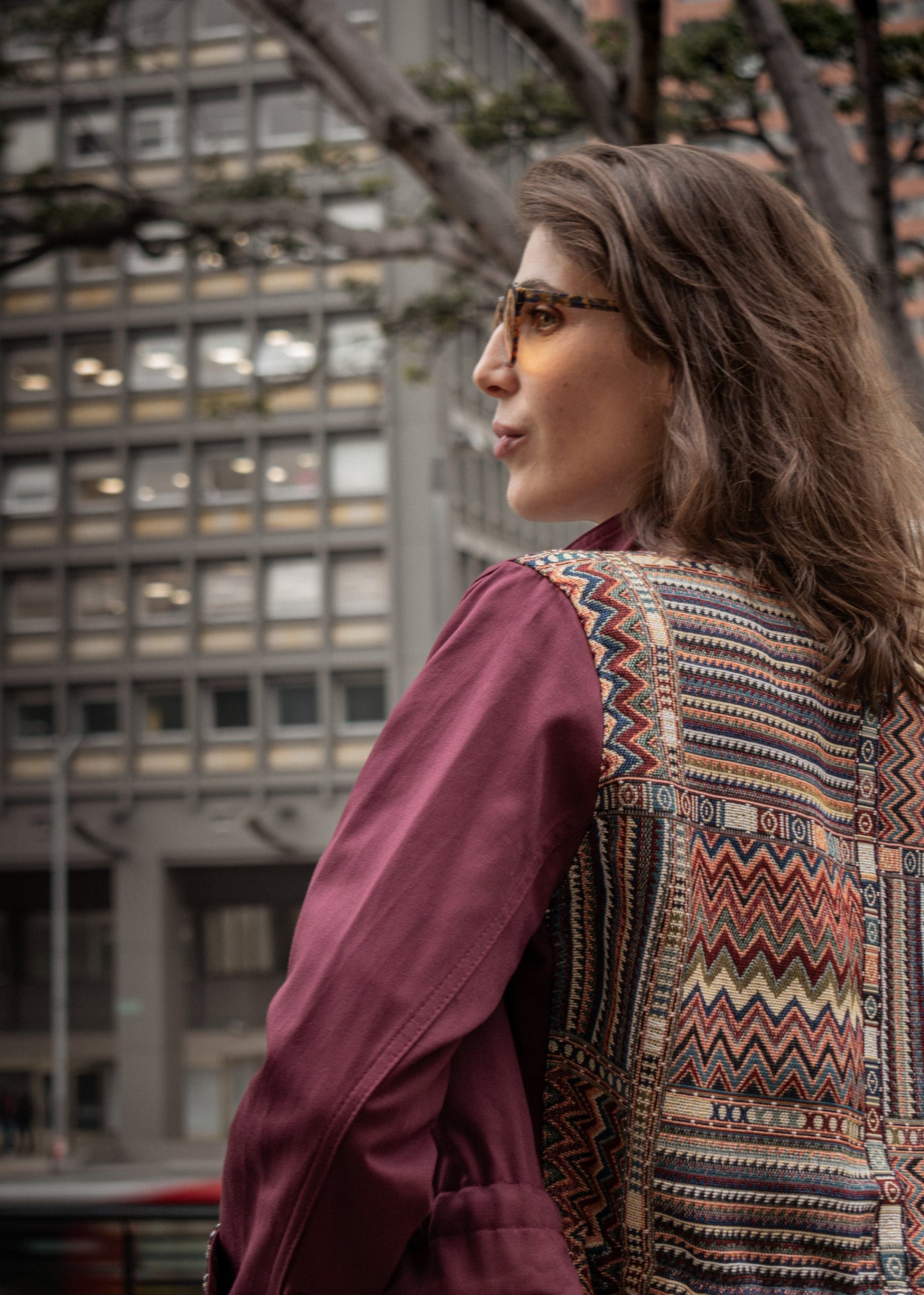 FIELD JACKET REGULAR BRUSELAS BURGUNDY MULTICOLORED
