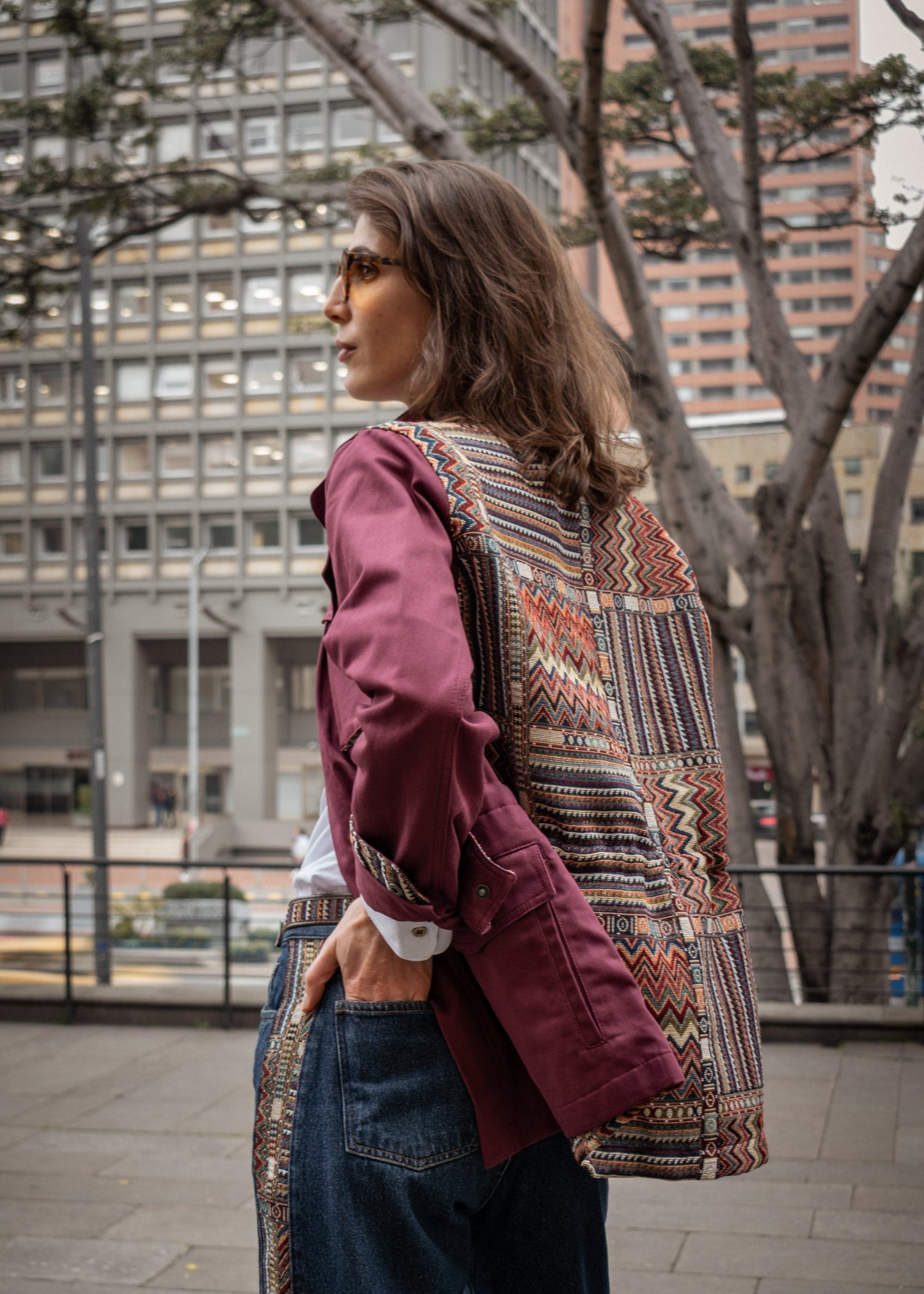 FIELD JACKET REGULAR BRUSELAS BURGUNDY MULTICOLORED