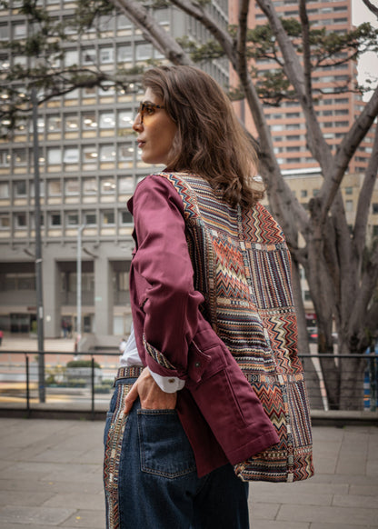 FIELD JACKET REGULAR BRUSELAS BURGUNDY MULTICOLORED
