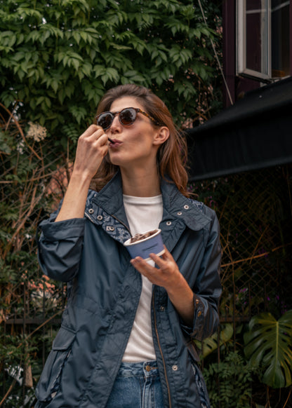 FIELD JACKET REGULAR BERLIN NAVY BLUE PALM TROPICARIO