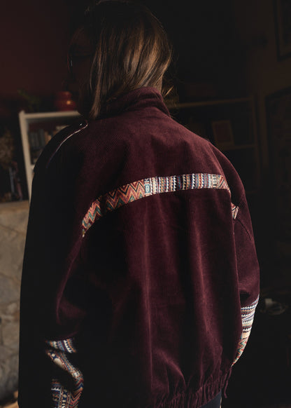 BOMBER JACKET REGULAR BONN BURGUNDY MULTICOLORED