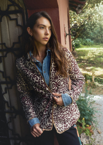 KIMONO JACKET REGULAR OSAKA BURGUNDY INDIA BURGUNDY