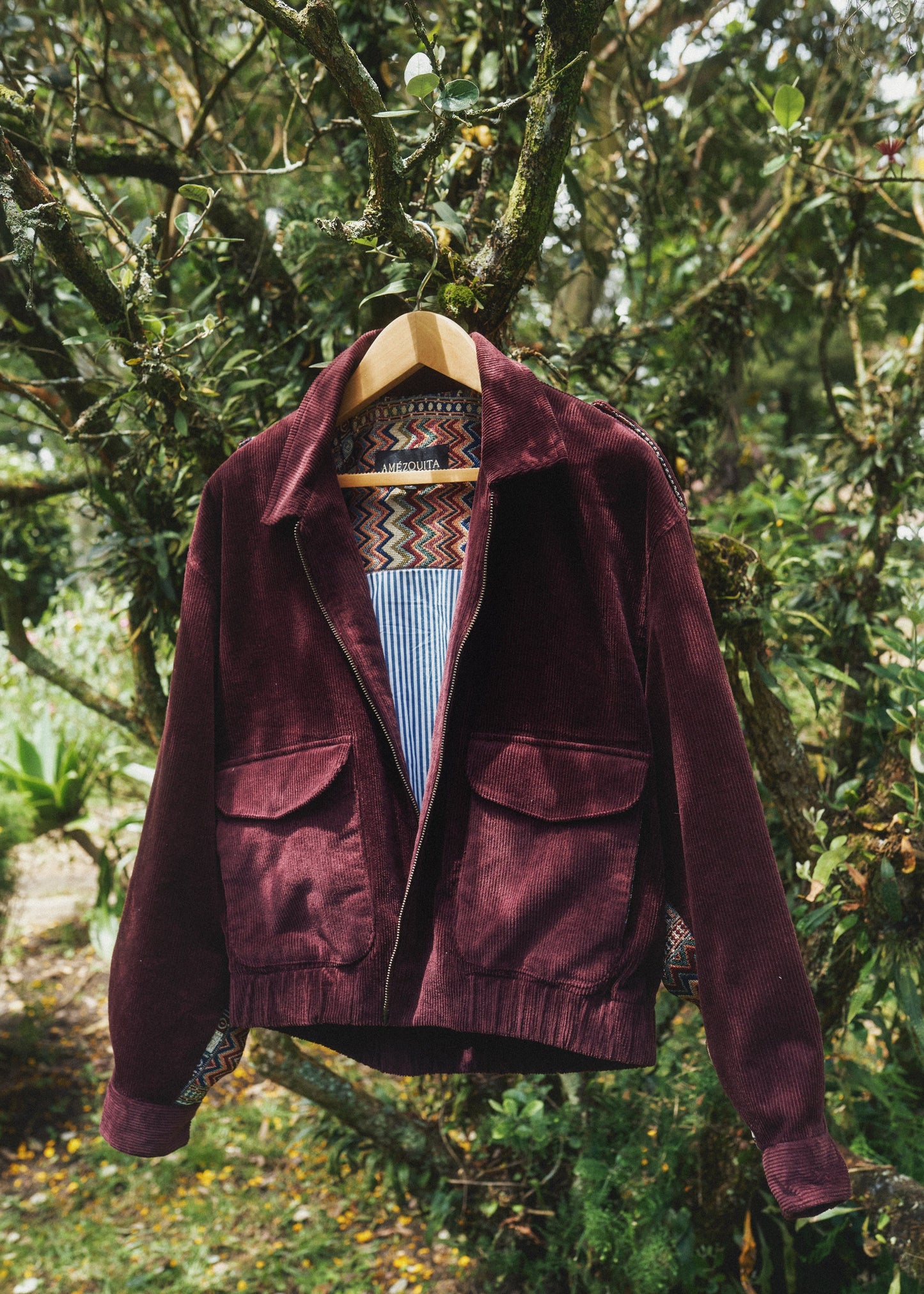 BOMBER JACKET REGULAR BONN BURGUNDY MULTICOLORED