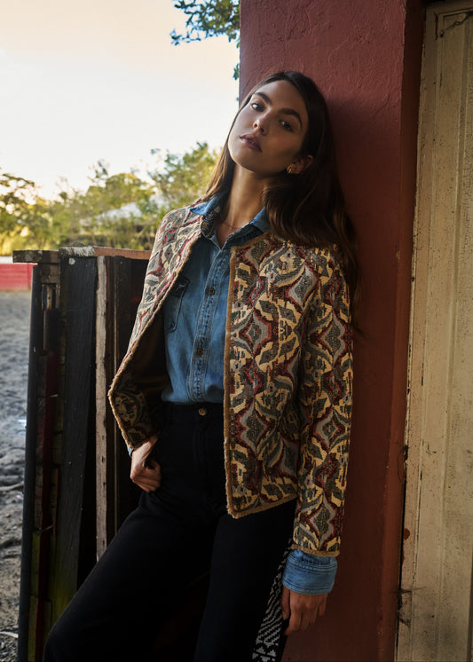 CLASSIC JACKET REGULAR BURGOS GREEN OPTIC ILLUSION