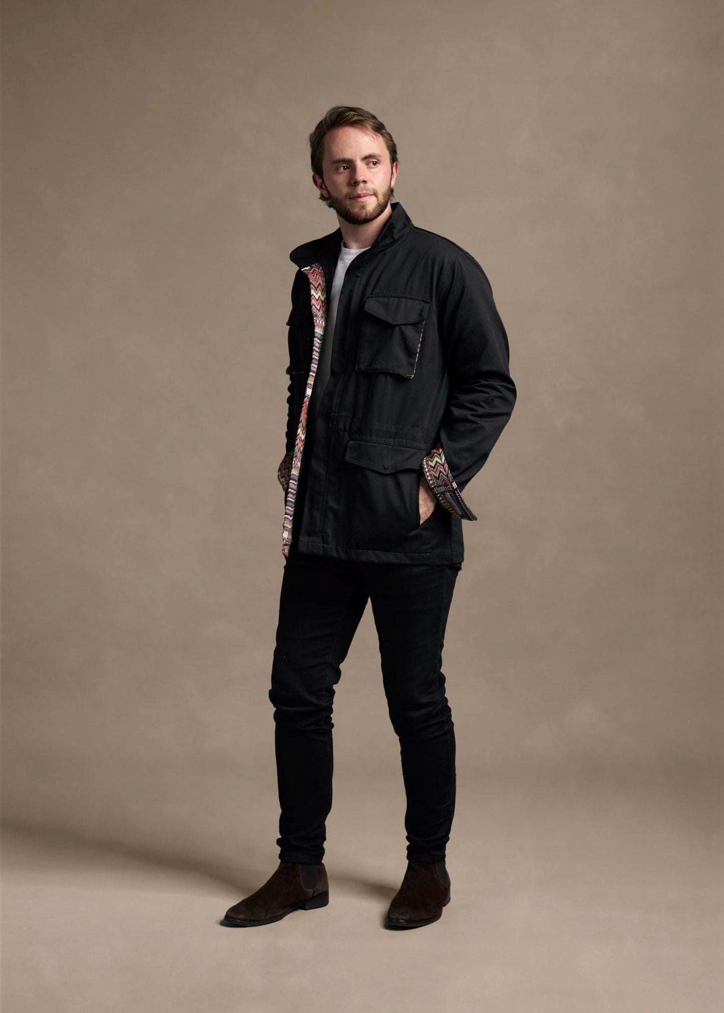 FIELD JACKET REGULAR NASHVILLE BLACK MULTICOLORED