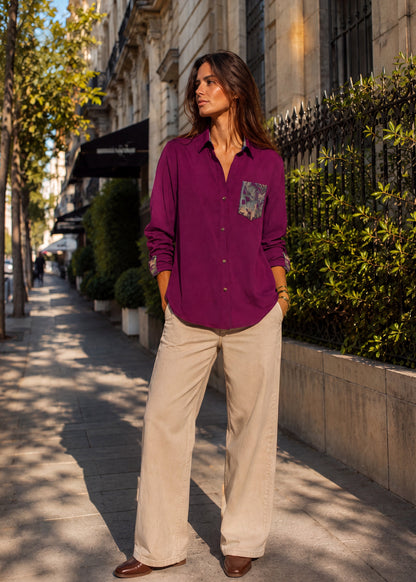 SHIRT OVERSHIRT OVERSIZED BALI MAGENTA MINT TRACE