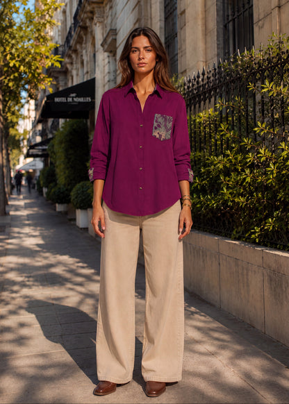 SHIRT OVERSHIRT OVERSIZED BALI MAGENTA MINT TRACE