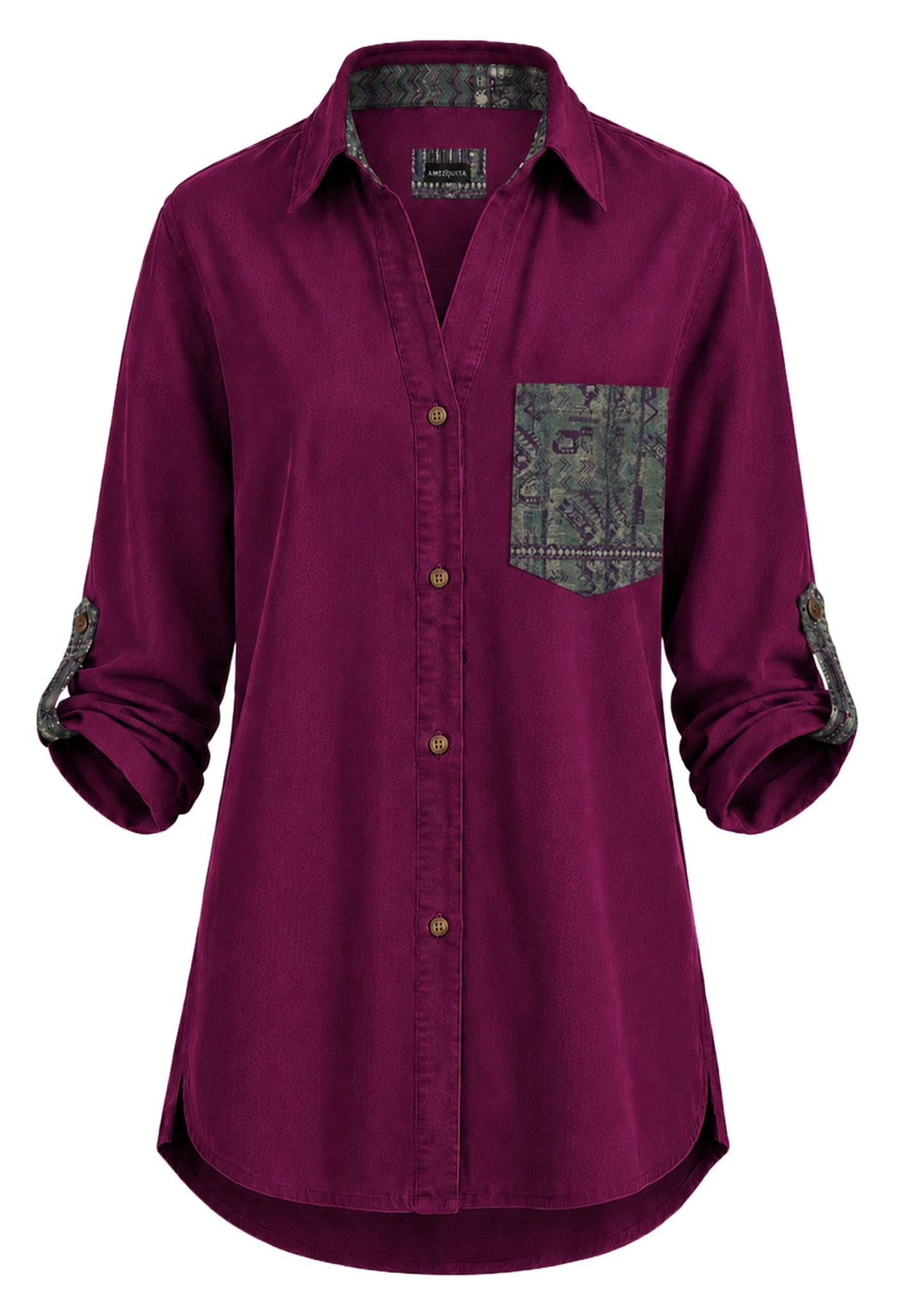 SHIRT OVERSHIRT OVERSIZED BALI MAGENTA MINT TRACE