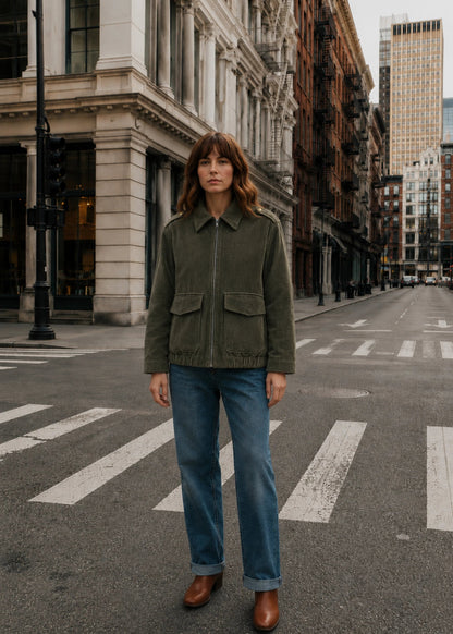 BOMBER JACKET REGULAR BONN GREEN MULTICOLORED