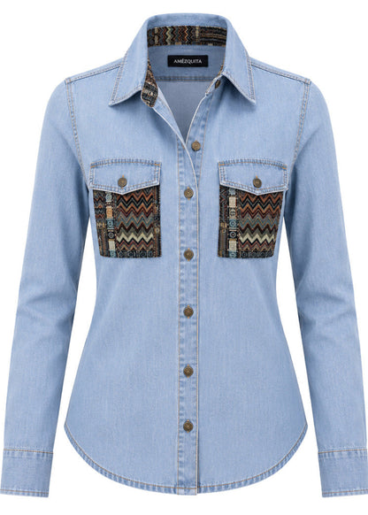 CLASSIC SHIRT REGULAR BOSNIA LIGHT BLUE MULTICOLORED