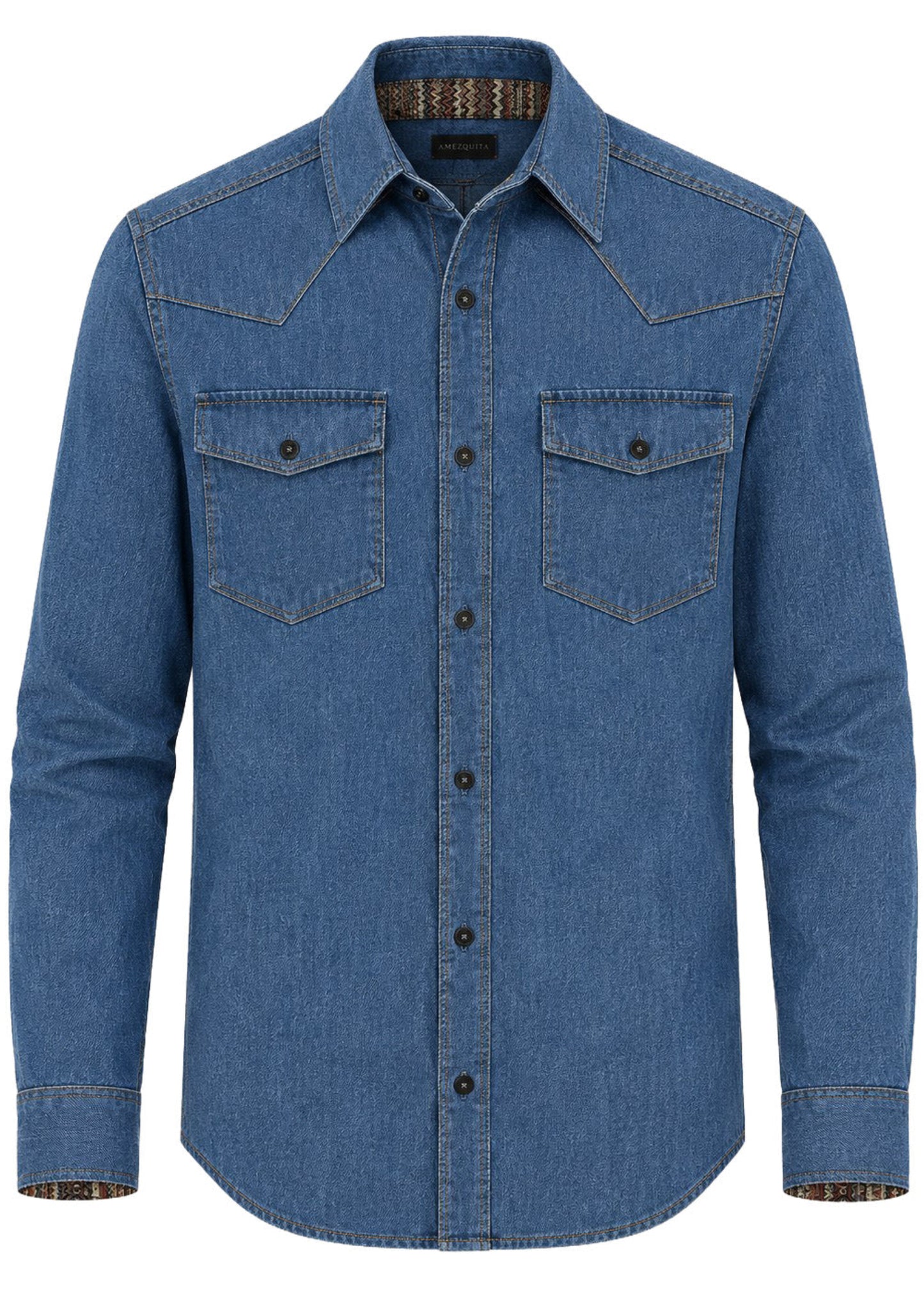 CLASSIC SHIRT REGULAR BOSTON MEDIUM BLUE MULTICOLORED
