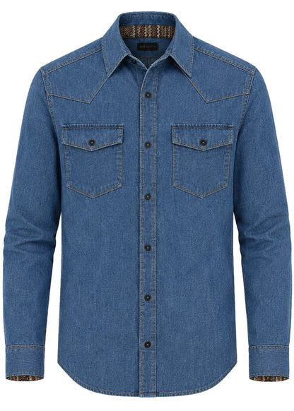 CLASSIC SHIRT REGULAR BOSTON MEDIUM BLUE MULTICOLORED