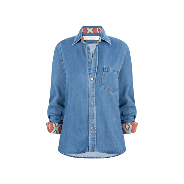 Denim shirt terracotta Bob