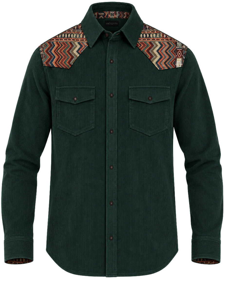 CLASSIC SHIRT REGULAR NEW YORK MEDIUM GREEN MULTICOLORED