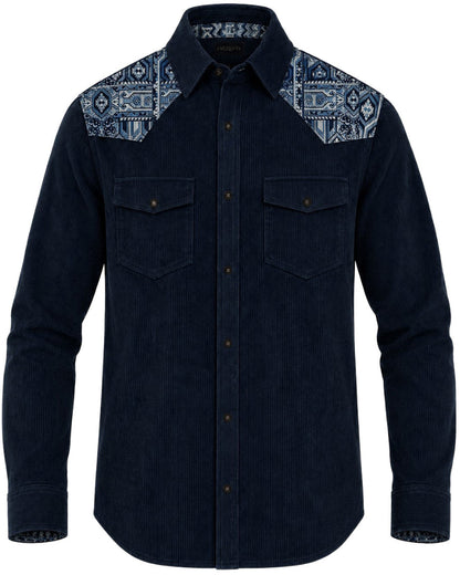 CLASSIC SHIRT REGULAR NEW YORK NAVY BLUE PALM TROPICARIO