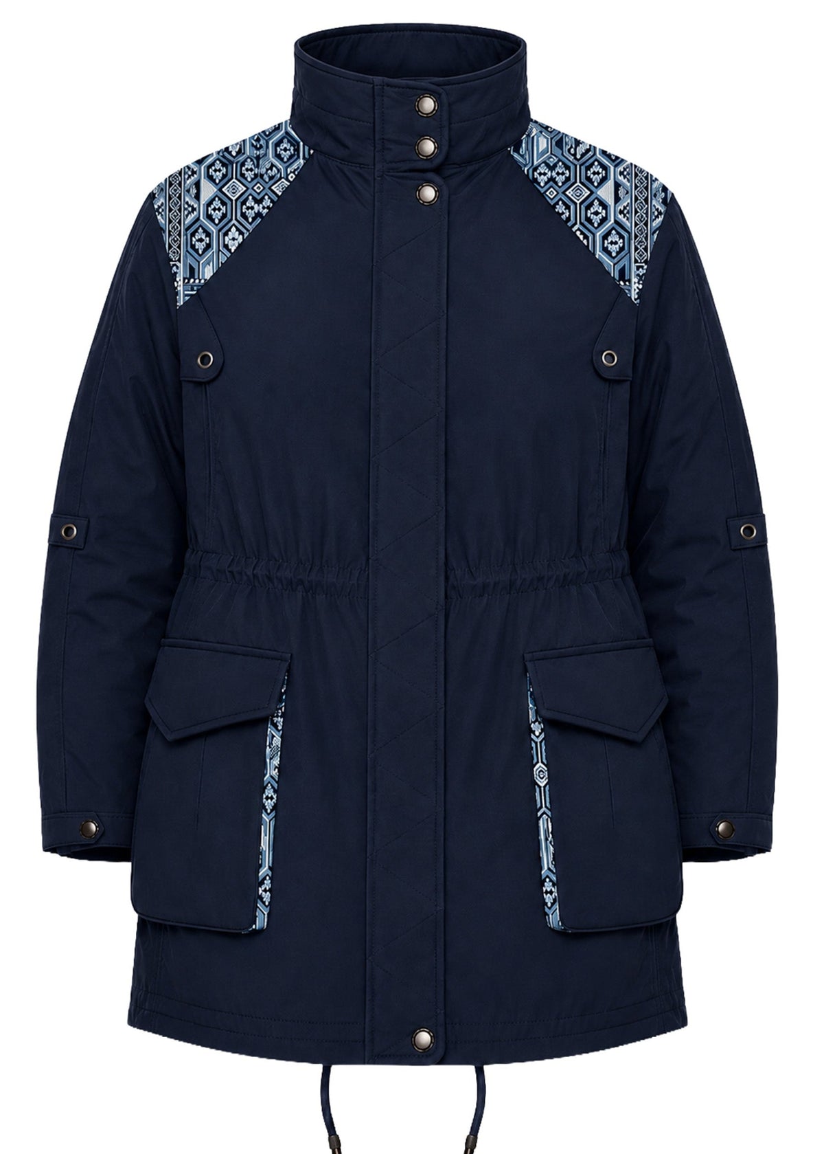 FIELD JACKET REGULAR BERLIN NAVY BLUE PALM TROPICARIO