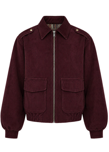 BOMBER JACKET REGULAR BONN BURGUNDY MULTICOLORED