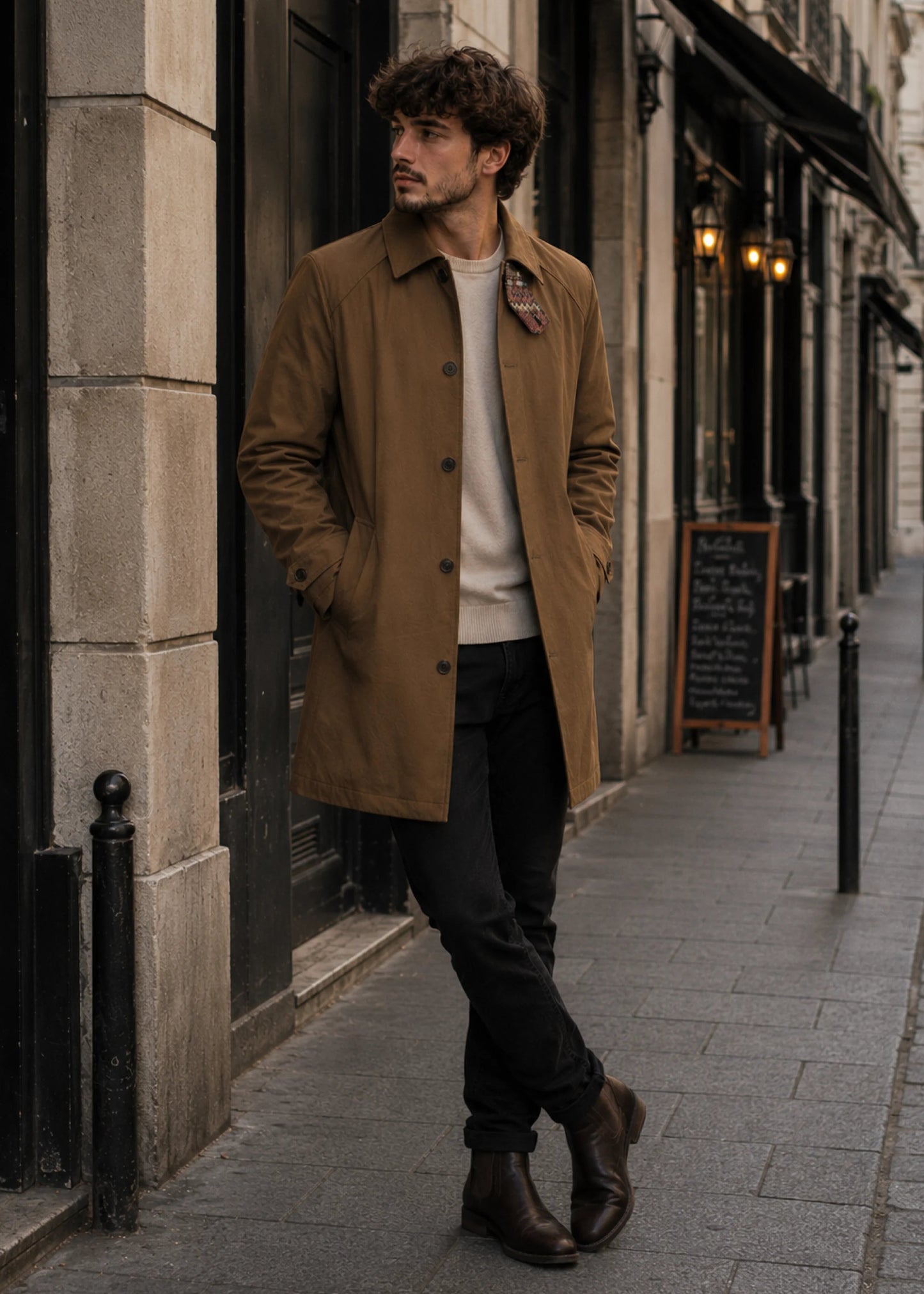 TRENCH COAT REGULAR EDIMBURGO KHAKI MULTICOLORED