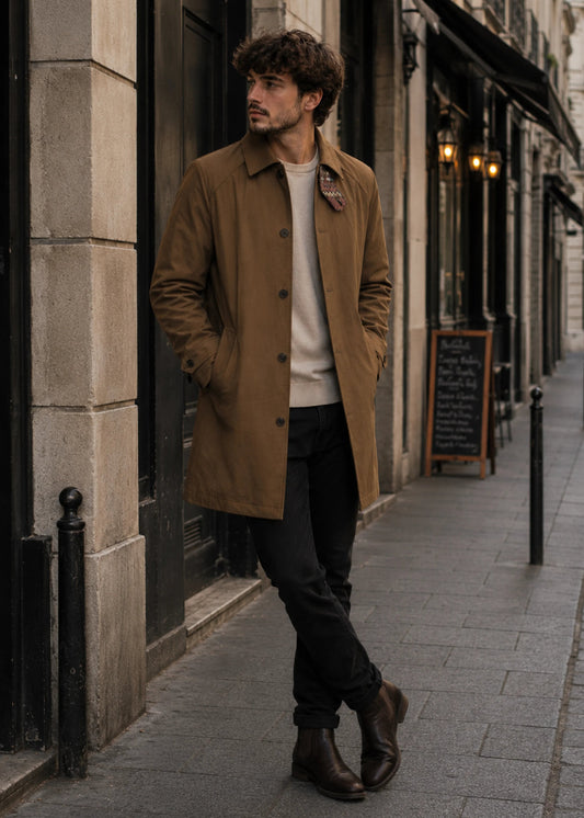 TRENCH COAT REGULAR EDIMBURGO KHAKI MULTICOLORED