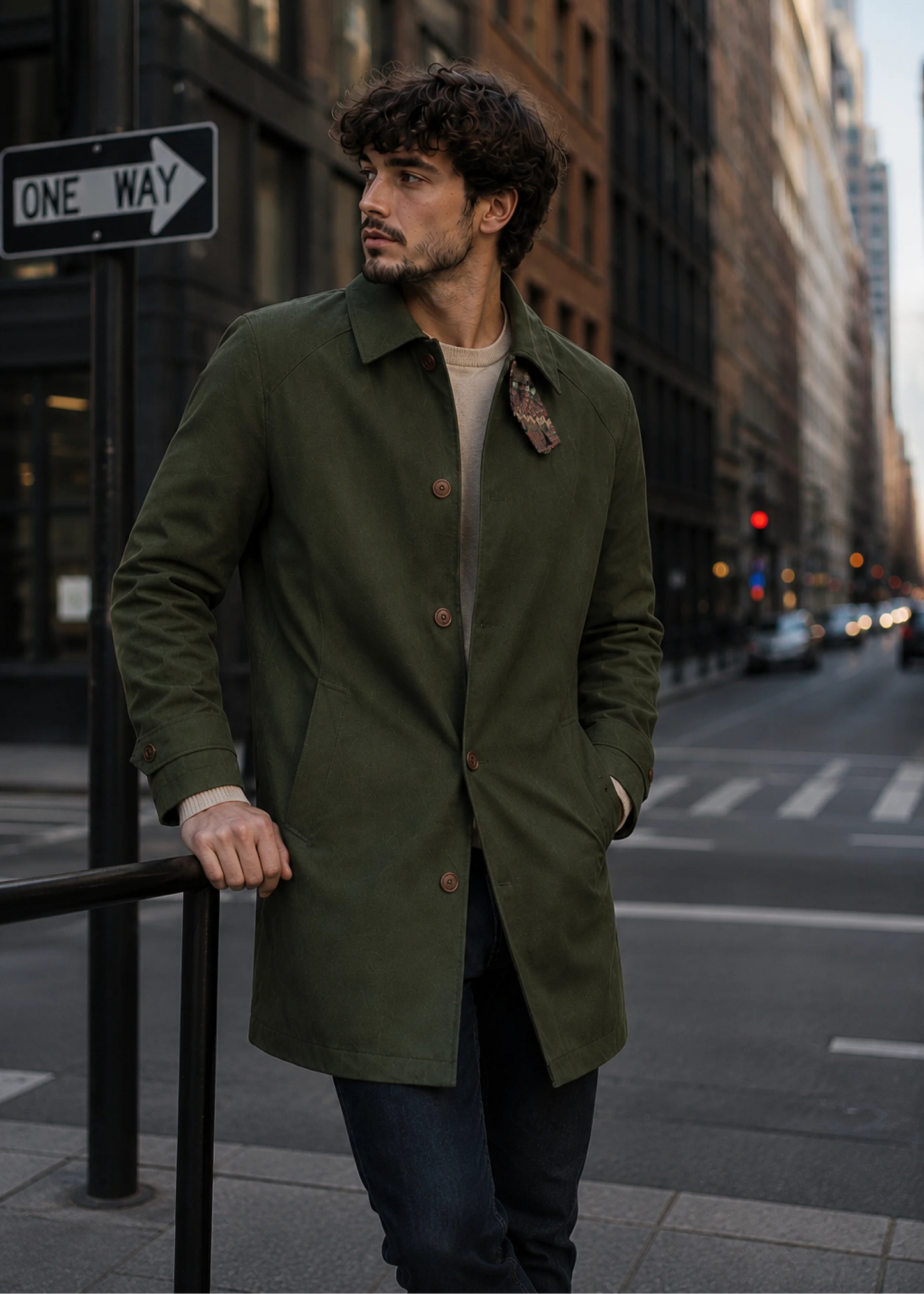 TRENCH COAT REGULAR EDIMBURGO GREEN MULTICOLORED