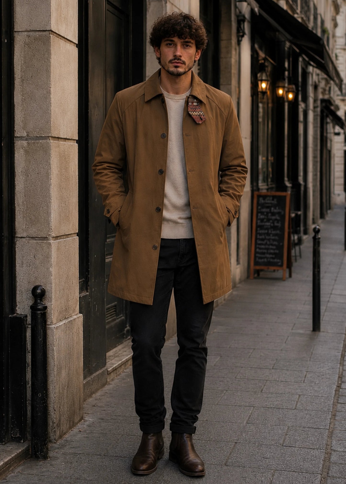 TRENCH COAT REGULAR EDIMBURGO KHAKI MULTICOLORED
