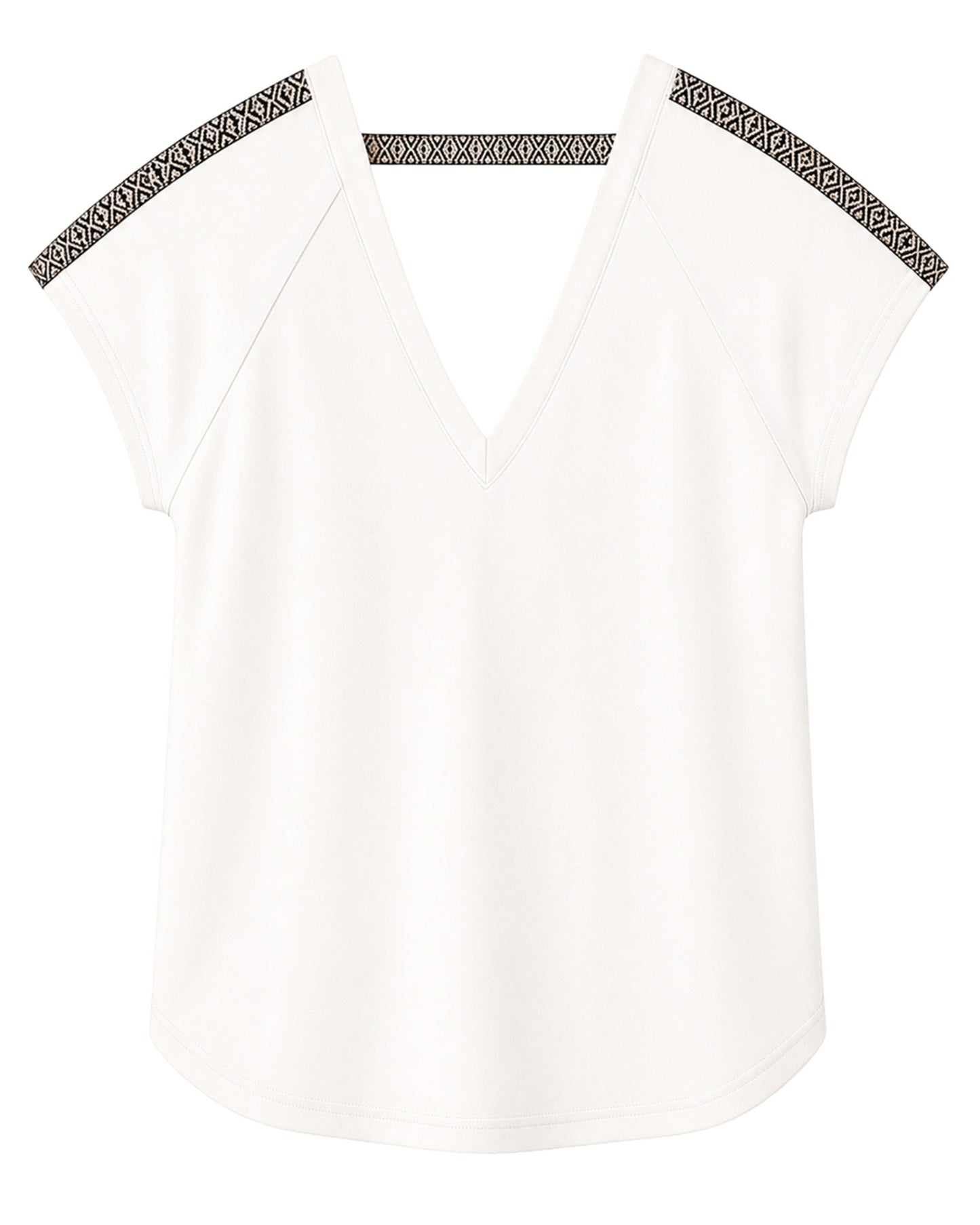 TSHIRT V NECK OVERSIZED GRECIA OFF WHITE ARABESQUE