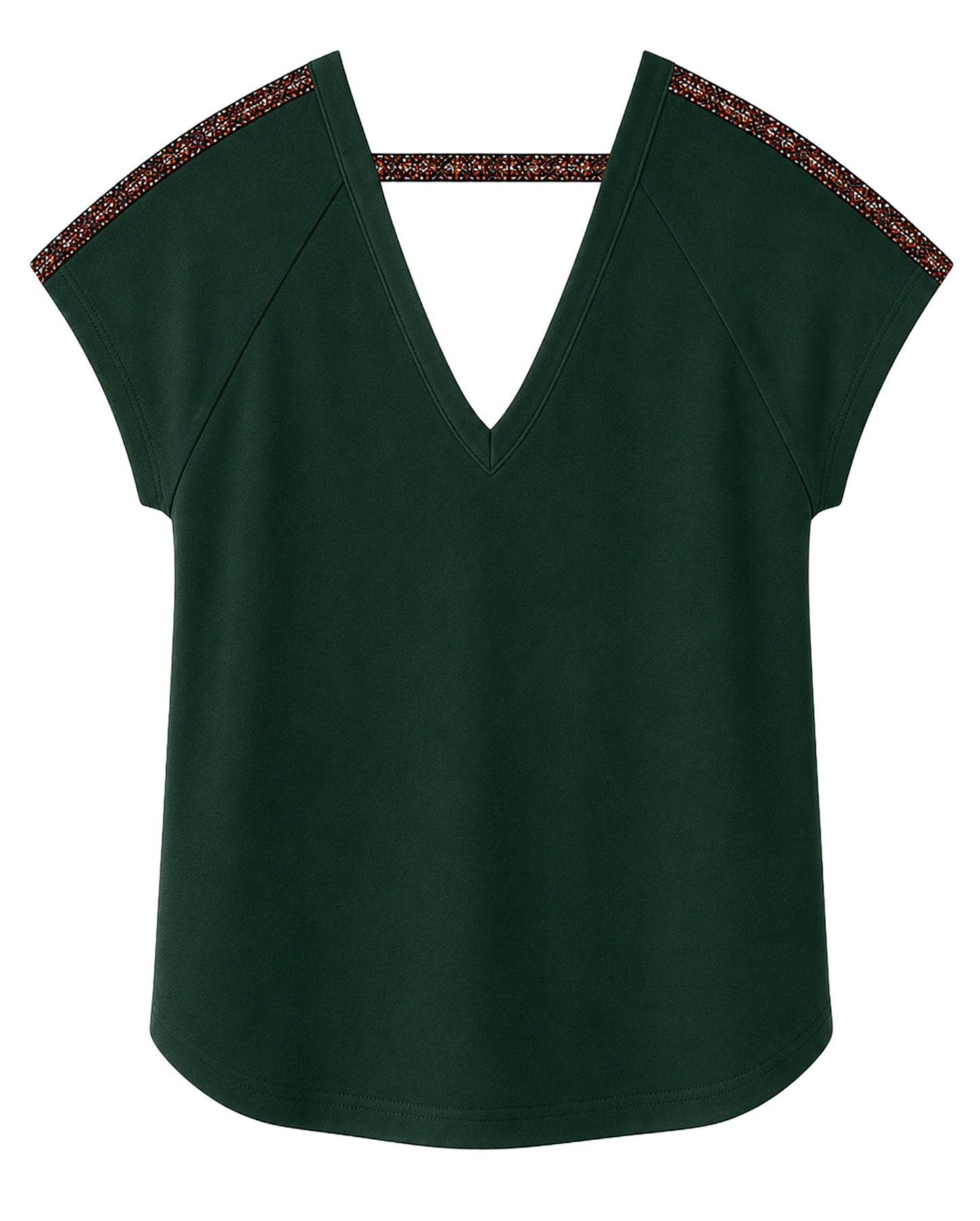 TSHIRT V NECK OVERSIZED GRECIA MEDIUM GREEN ARABESQUE