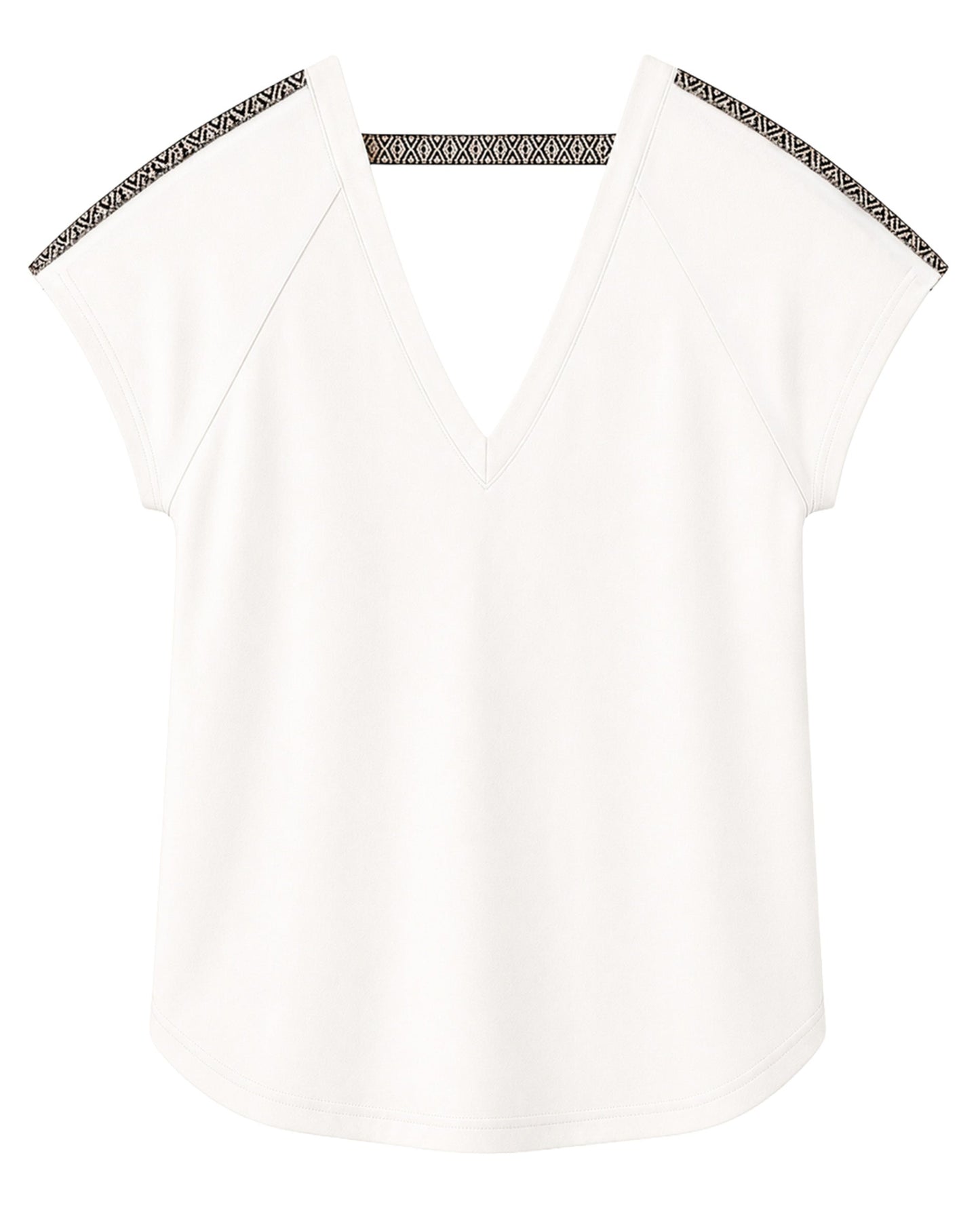 TSHIRT V NECK OVERSIZED GRECIA OFF WHITE ARABESQUE