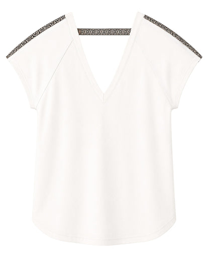 TSHIRT V NECK OVERSIZED GRECIA OFF WHITE ARABESQUE
