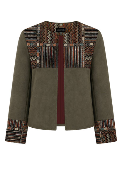 CLASSIC JACKET REGULAR MADRID OLIVE GREEN MULTICOLORED