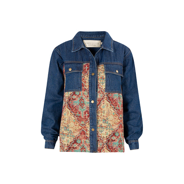Shacket denim red arabesque Rafa