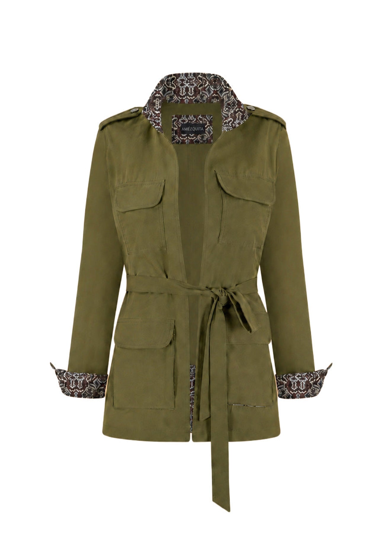SAFARI JACKET REGULAR SAHARA GREEN OPTIC ILLUSION