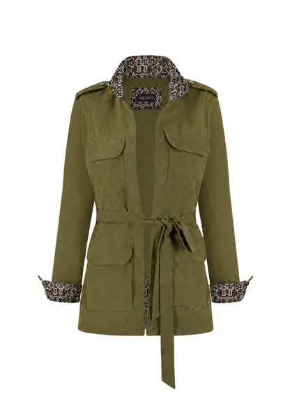 SAFARI JACKET REGULAR SAHARA GREEN OPTIC ILLUSION
