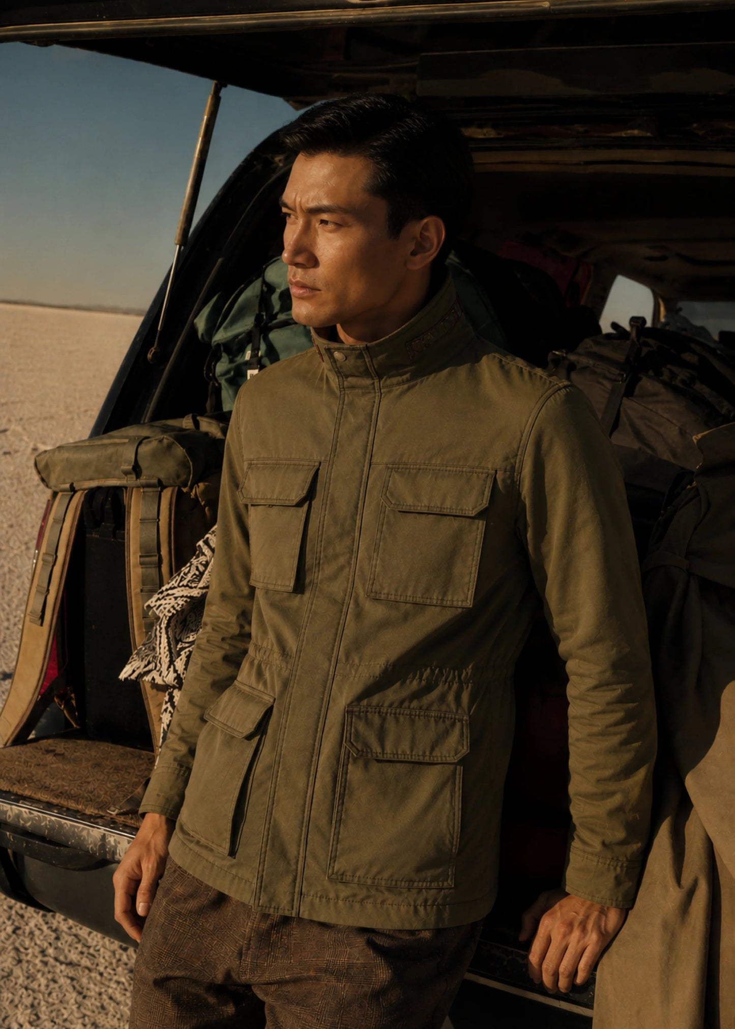FIELD JACKET REGULAR TUCSON OLIVE GREEN  MULTICOLORED
