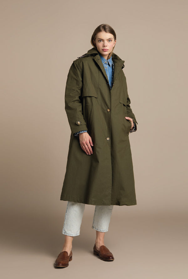 Trench coat olive multicolor Unku
