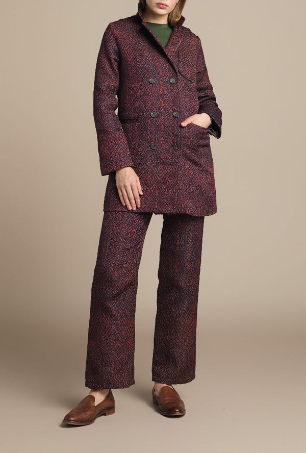 Loom Trousers rombos terracotta Qori