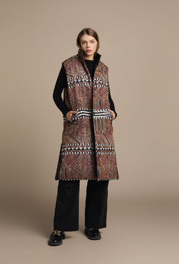 Double-sided puffy vest black Wayra