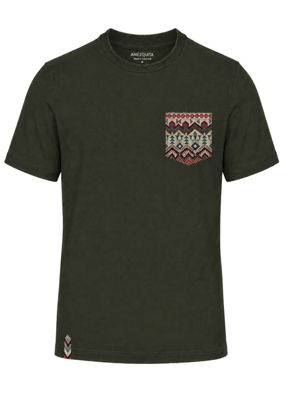 TSHIRT ROUND NECK REGULAR PORTLAND OLIVE GREEN CACTUS
