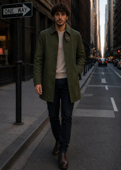 TRENCH COAT REGULAR EDIMBURGO GREEN MULTICOLORED
